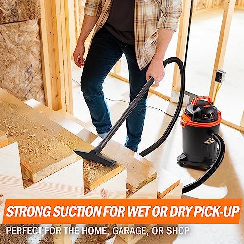 Armor All VO405P 0901 4 Gallon Wet/Dry Vac 2.0 Peak HP Shop Vacuum with Nozzles & Brush,Black/Orange by Armor All - Image 4
