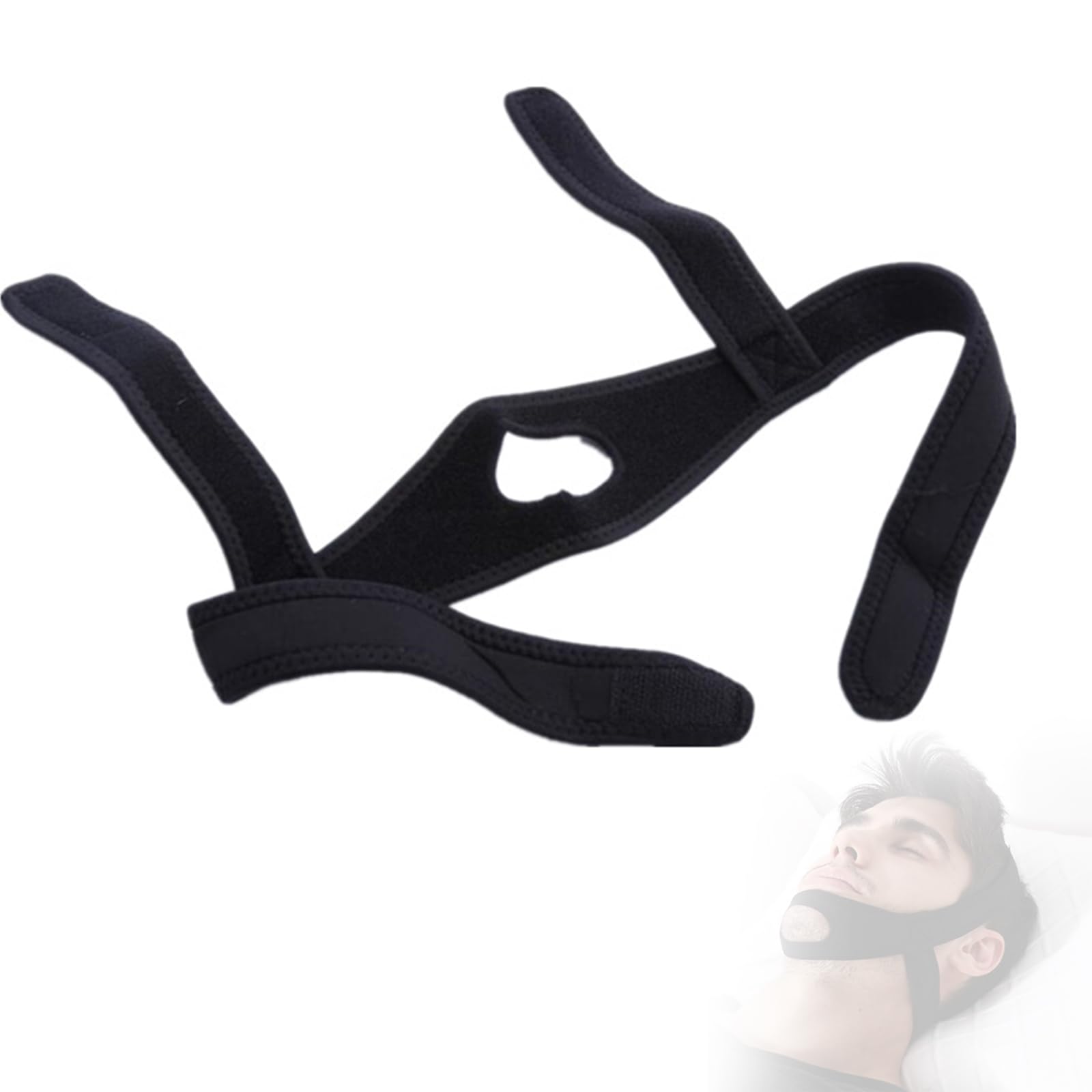 OracloseOraclose Jaw Strap,Oraclose Jaw Strap for Snoring,Oraclose Chin Strap,Anti Snoring Chin Strap for Men and Women,Unisex Jaw Support Facial Lifting Strap (Black,1 pcs)