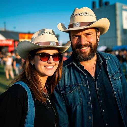 Image of Cowboy Hat Bands for Men and Women,Hatbands Belt for Cowboy /Western /Fedora /Cowgirl Hats Multicolor