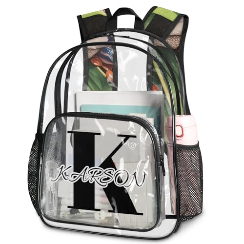 Personalized Forest Tree Frog Small Clear Backpack Stadium Approved Heavy Duty PVC Plastic Custom Animals Palm Leaves Transparent Backpacks See Through Bag with Name