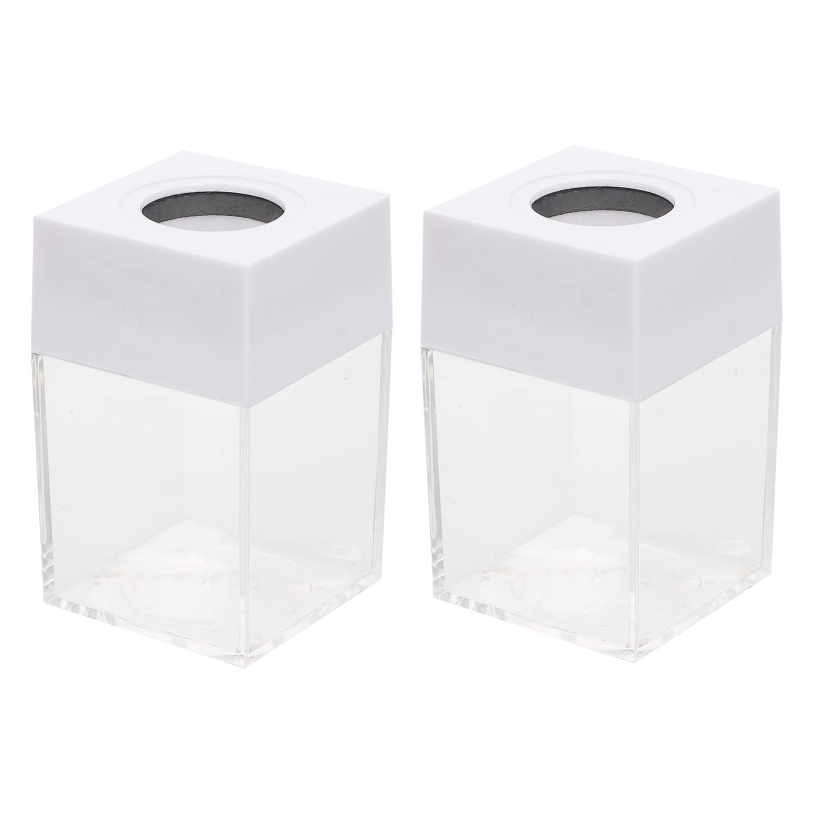 Zerodeko Paper Clip Holder Box Paperclip Dispenser for Desk Paper Clip Organizer Office Binder Clip Container 2Pcs White