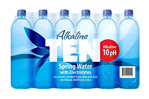 TEN Alkaline Spring Water, pH 10, High in Electrolytes, 16.9 Ounce Bottle