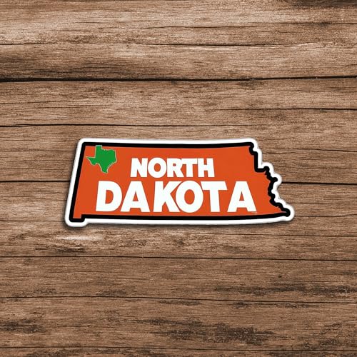 Image of North Dakota State Sticker 5 Inch Waterproof Vinyl Decal Durable USA State Design for Laptop Water Bottle Car Window Bumper Truck Travel Decoration