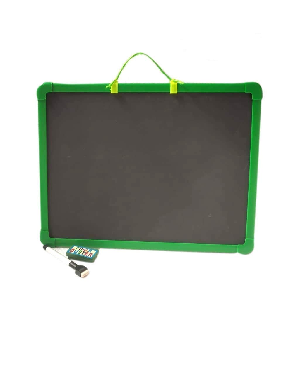 ISKA 2 in 1 Double Sided Mini Size Whiteboard & Blackboard with Chalk & Duster for Children - Colors May Vary-image-37