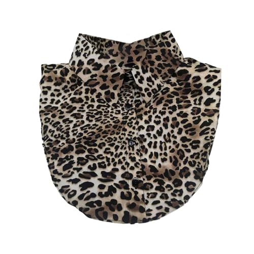 Mujer Estampado De Animales Cuello Falso Solapa Media Camisa Blusa Con Falso Desmontable Top Accesorio De Ropa Elegante Accesorio Para Con Estilo