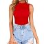 03-turtleneck Sleeveless-red