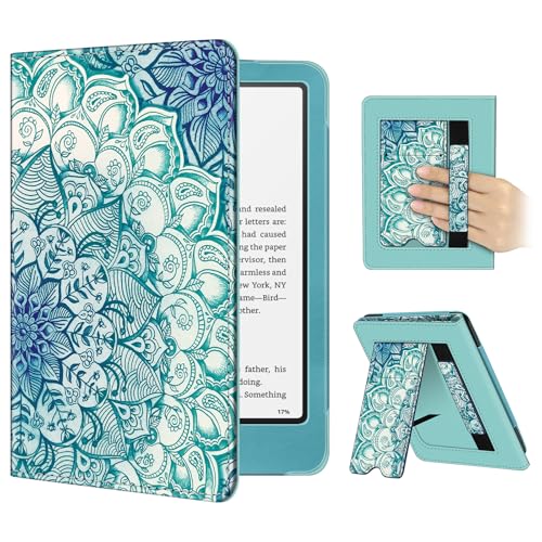 Image of Fintie Case for 7 inch /6.8 inch Kindle Paperwhite(12th /11th Generation-2024 /2021) and Kindle Colorsoft Signature Edition -Slim Foldable Stand Cover Auto Wake /Sleep for Paperwhite 2024,Emerald Illusions