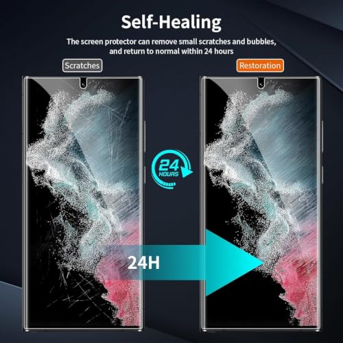 Image of (1 Pack Privacy Screen Protector for Samsung Galaxy S22 Ultra (6.8″) | Anti-Spy Full Coverage Flexible Film | Fingerprint Unlock Compatible, Bubble-Free, Scratch Resistant