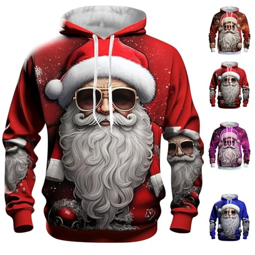 Weihnachtspullover Herren Ugly Christmas Hoodie Weihnachtspulli...
