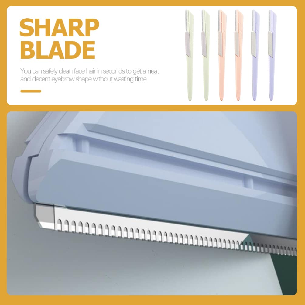 6 Pcs Stainless Steel Eyebrow Eye Brow Trimmer Face Razors for Women Portable Eyebrow Trimmer Eyebrow Razor with Sliding Cover Face Hair Razors Face Hair Shavers