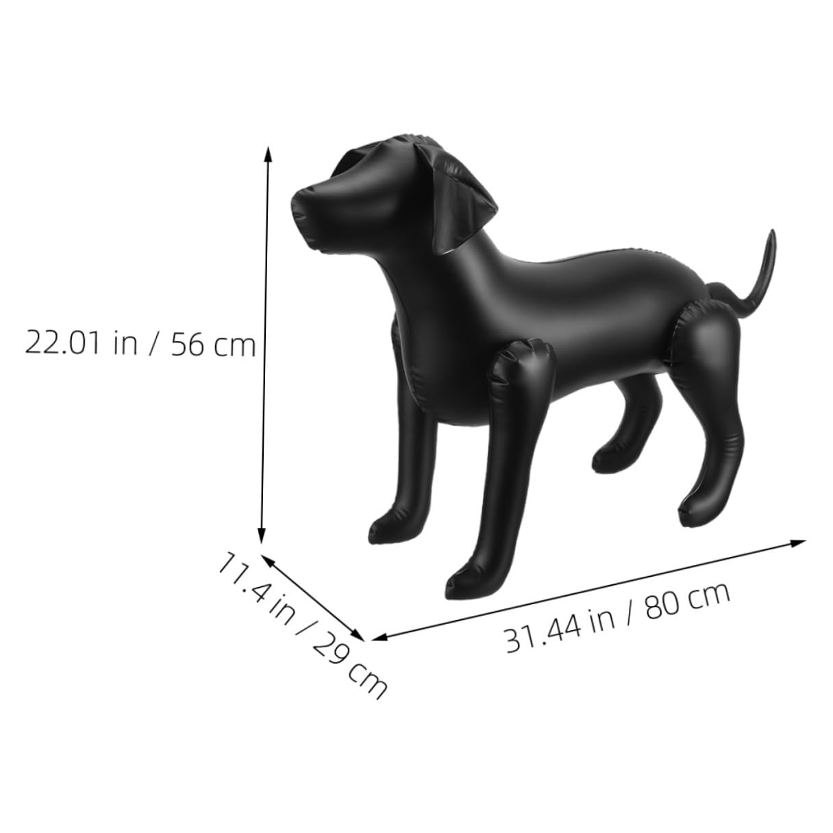 Amosfun Aufblasbare Hunde Schaufensterpuppe aus PVC 2 Stück Weiß Schwarz Langlebiges Haustier Bekleidungsmodell für Ladenausstattung