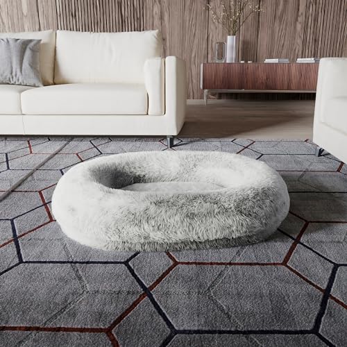 Orthopedic-Calming-Dog-Bed-for-Large-Dogs-Anti-Anxiety-Pet-Bed-with-Supportive-Foam-Removable-Washable-Oval-Bed-Fluffy-Dog-Cuddle-Bed-Light-Grey - Cucciolini Doodles   Orthopedic-Calming-Dog-Bed-for-Large-Dogs-Anti-Anxiety-Pet-Bed-with-Supportive-Foam-Removable-Washable-Oval-Bed-Fluffy-Dog-Cuddle-Bed-Light-Grey