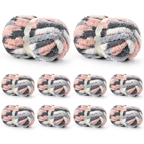 10 Pack Jumbo Chunky Yarn for Hand Knitting,...