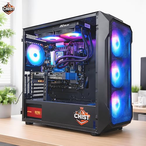 Image of CHIST Hyper Workstation PC (Core i9 14900K 14th Gen 24 Cores 32 Threads, 32GB DDR5 Ram, 1TB NVMe SSD, Liquid Cooler Fan, 750 PSU, Windows 11 Pro (Integrated UHD 770 Graphics)
