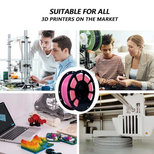 Image of iBOSS Matte Gradient 3D Printer PLA+ Filament 1.75 + /- 0.02mm, Matte Multicolor Filament PLA Plus 1KG(2.2LBS) Spool, Fit Most FDM 3D Printers (Matte Gradient Rose Red-Pink)