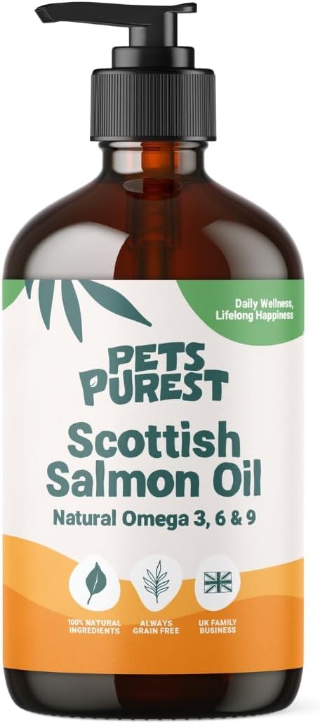 Scottish Salmon Oil For Dogs, Cats, Horse, Ferret & Pet - Pure Omega 3, 6 & 9 Fish Oil Food Treats Supplement for Natural Coat, Immune Support, Itchy Skin, Joint & Brain Health (1000ml)