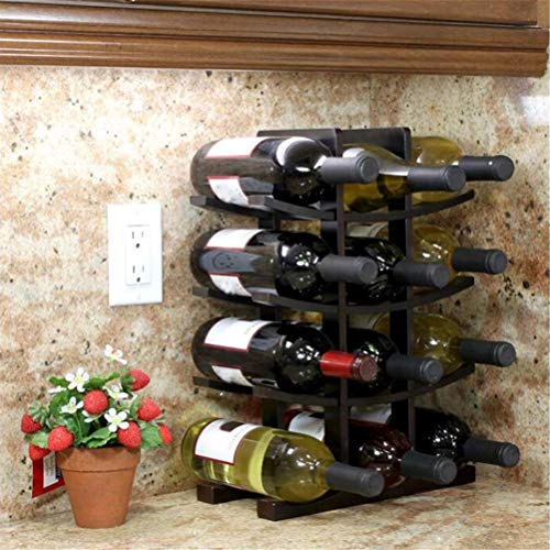 Soporte de vino de bambú para 12 botellas miniatura 3