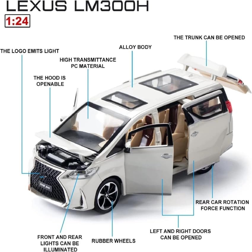 Image of SPITEN Exclusive Alloy Metal Pull Back Die-cast Car Scale Model with Sound Light Mini Auto Toy for Kids Metal Model Toy Car with Sound and Ligh Multi Color Toyato Alphoad 1:24 Metal(Multicolour)