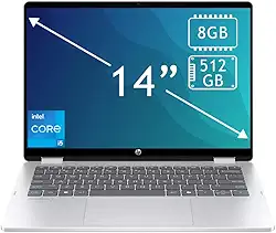 HP Notebook OmniBook 5 Flip 2 em 1, tela sensível ao toque 2K de 14 polegadas, Intel Core 5 120U, 8 GB de RAM, SSD de 512 GB, placa de vídeo Intel, teclado retroiluminado, Windows 11 Home, Glacier