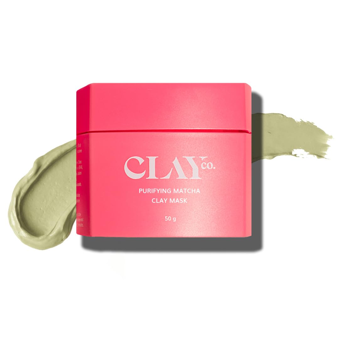 CLAYCO Matcha Detox Clay Mask | Deep Cleansing & Brightening | Green Tea & Collagen | Tan Removal & Dark Spot Reduction | Vegan Japanese Skincare | 50ml