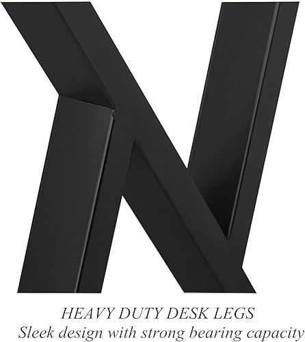 Miniatura 9 de HOMEKAYT Patas de metal para mesa de 28 pulgadas de alto, 35 pulgadas de ancho, patas de escritorio modernas, múltiples usos para mesa de comedor y