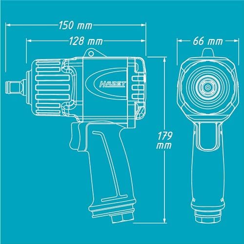 Bild 4 - HAZET Schlagschrauber 9012TT I Max. Lösemoment 2200 Nm, Vierkantantrieb 12,5 mm (1/2 Zoll) I Hochleistungs-Doppelhammer-Schlagwerk- kompakt und leicht mit Twin-Turbo Technologie
