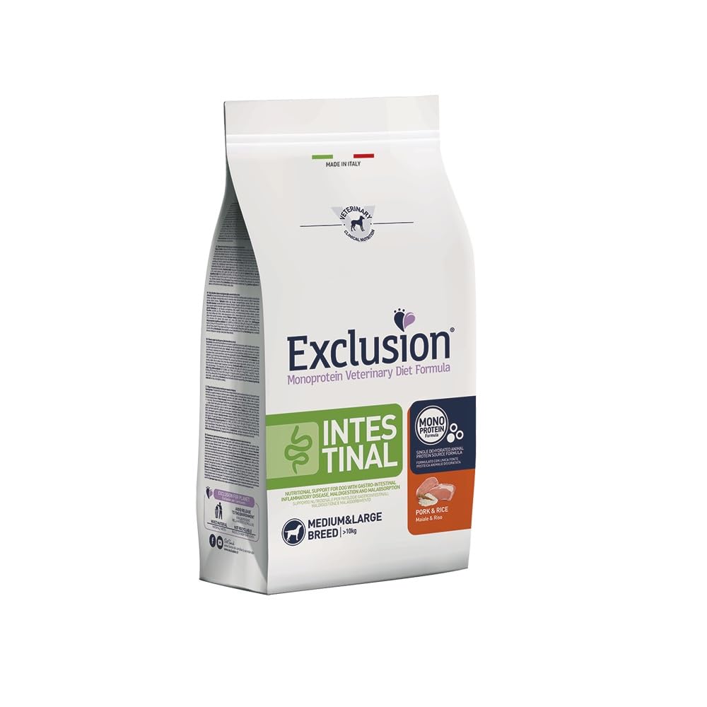 Exclusion Diet Exclusion Intestinal Medium/Large con maiale e riso per cani, 12