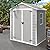 YOFE Resin Shed 6x4.4FT,Plastic Shed with Floor,Outdoor Storage Shed with Floor for Garden Tool,Waterproof Outdoor Resin Shed,Lockable Doors for Patio,Yard,Lawn (Gray)
