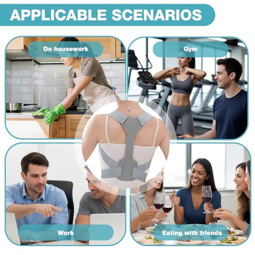 Image of HANNEA Posture Corrector for Women and Men, Adjustable Shoulder Brace Straps for Upper Back Pain Relief and Shoulder Support