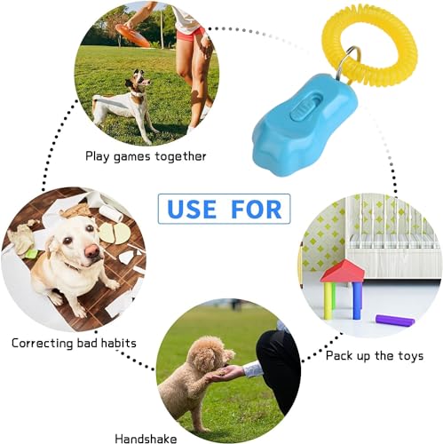 AYNEFY Pet Behavioral Training Clicker, Shaped Adjustable 3 Gears Pet Dog Training Clicker with Wrist Strap for Dogs Cats Birds Horses (Sky Blue) AYNEFY Pet Behavioral Training Clicker, Shaped Adjustable 3 Gears Pet Dog Training Clicker with Wrist Strap for Dogs Cats Birds Horses (Sky Blue)