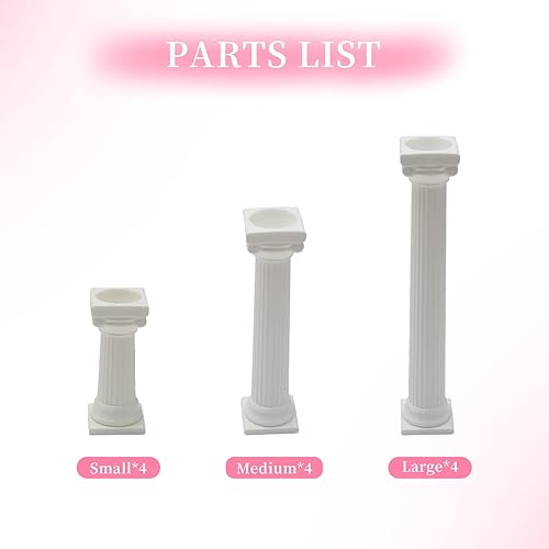 Miniatura 3 de Juego de herramientas de decoración de pasteles de boda de 3 tamaños, 12 piezas, fondant, tartas, separador, soporte, columna de Omán, soportes