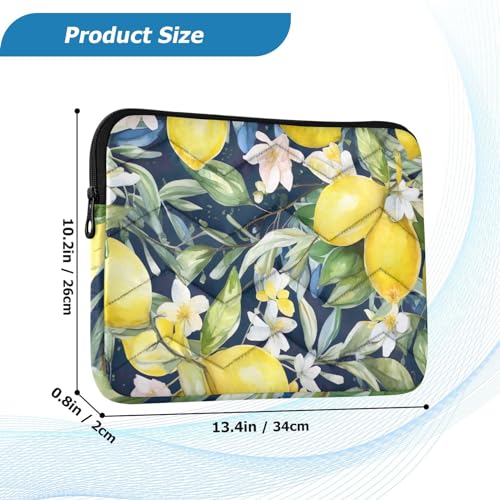 Funda para portátil 13-14 pulgadas con diseño acuarela de limones miniatura 3