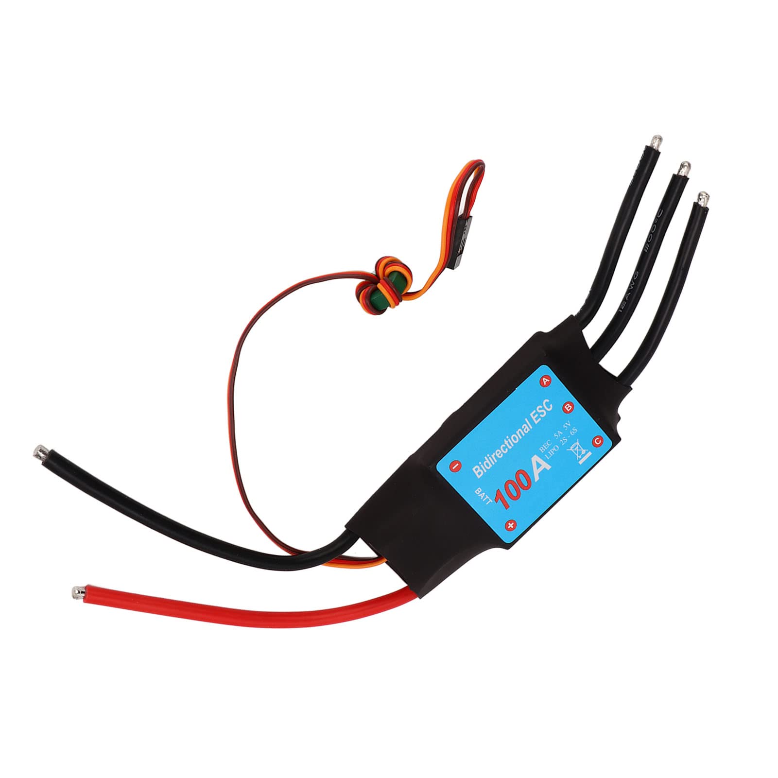 RC Boat 100A ESC bezszczotkowa czarna edycja z wyjściem 5 V 5 A BEC i funkcją automatycznego uczenia się do precyzyjnej kontroli łodzi RC, w tym wydajność śmigieł podwodnych