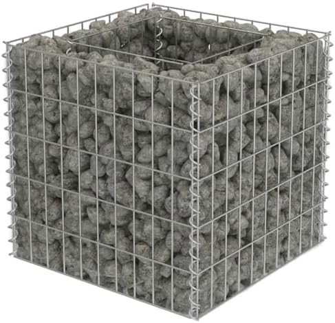 vidaXL Gabion Raised Bed 50 x 50 x 50 cm Stone Basket Wire Basket Flower Pot Plant Pot
