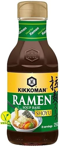 KIKKOMAN Konzentrierte Ramen-Nudelsuppenbasis, Shoyu (Sojasauce) Geschmack, vegan, 250 ml – 8 Portionen