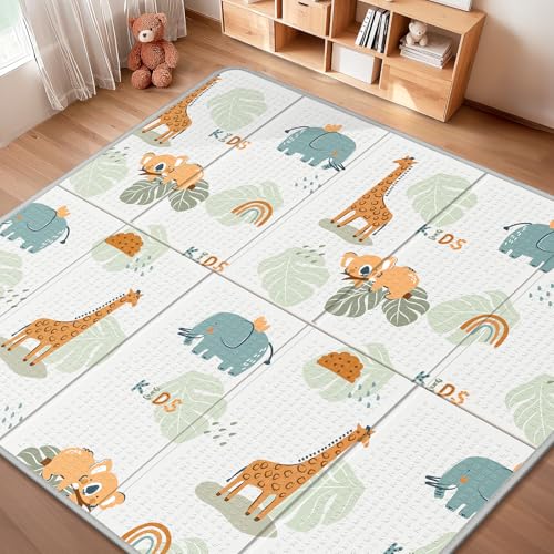 Foldable Baby Play Mat for Floor, PIGLOG 79x71 Extra Large