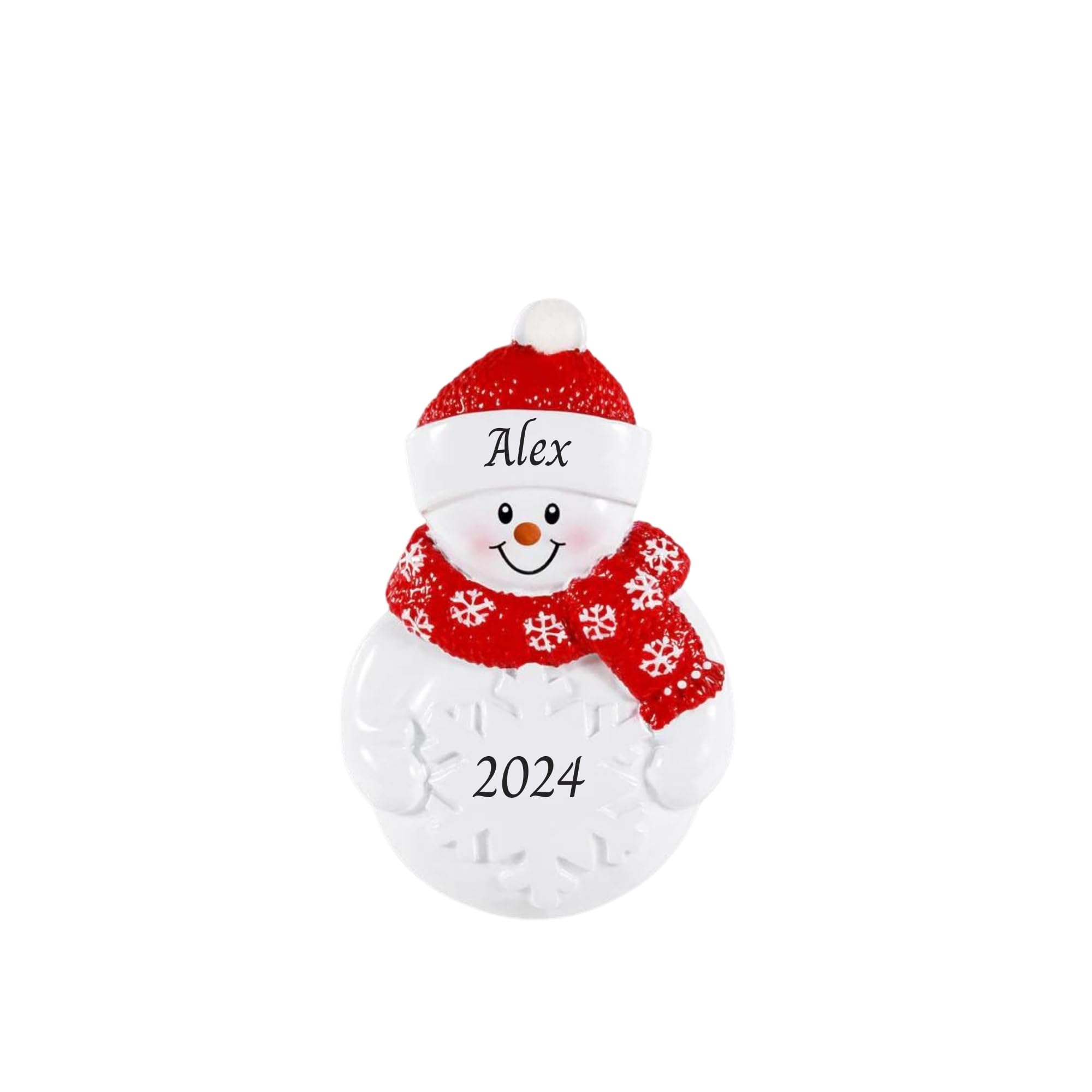 2024 Personalized Christmas Tree Ornament for Kids - Snowman with Snowflake Customized Merry Christmas Ornament - Child Keepsake for Boys & Girls Children