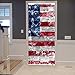 A.Monamour Adesivo Porta Autoadesiva Noi Bandiera Bandiera Americana Dipinta su Vecchie Tavole di Legno Struttura di Legno Vinile PVC Adesivi per Porte Interne 3D Pellicola Adesiva Sticker Murale