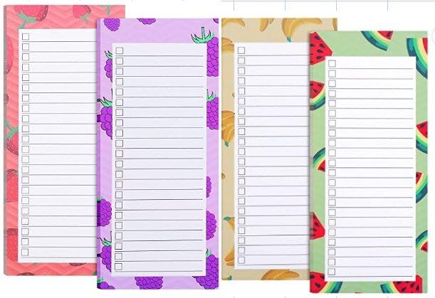 4 Pack Magnetic Shopping List Pad, 200 Sheet Magnetic Shopping List Pad for Fridge, Magnetic Notepad for Fridge, Meal Planner and Shopping list, Shopping List Pads Magnetic for Home and Office