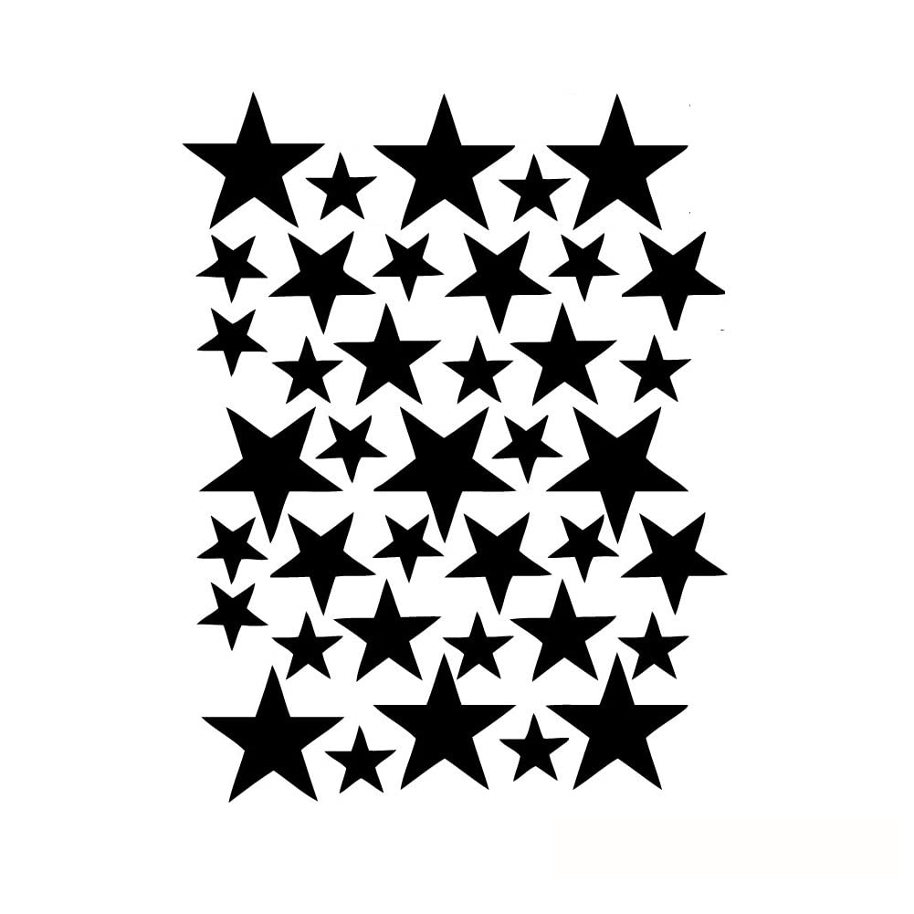 Lichi DIY Stars Wall Sticker Decal for Children Nursery Room Decor - Black 39pcs Stars