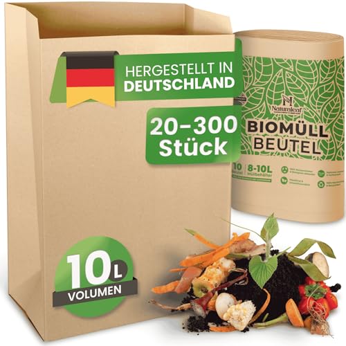 NATURALEAF® Biomüllbeutel 10L | 140 Stück | Bio Müllbeutel mit optimaler Stärke & Haltbarkeit | Kompostierbare Müllbeutel – die nachhaltige Entsorgungslösung für Gastronomie & Haushalt., 37.95 €