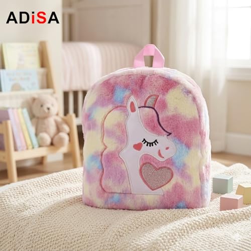 Image of ADISA Kids Backpack Toddler Bag Back Pack Plush Cartoon for Girls and Boys 1-5 Years
