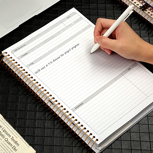 Meeting Notebook For Work With Action Items Hardcover Spiral Meeting Planner For Office Business Meeting Work Notes Notebooks For Note Taking Professional Meeting Notebooks For Men Women,Grey #TOP6