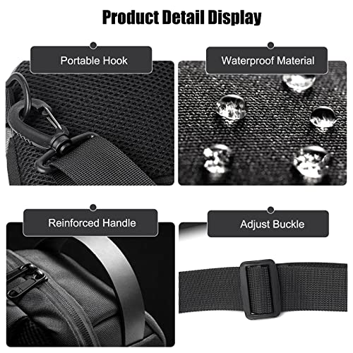 FANDARE Mochila Pequeña Crossbody con Puerto USB Negra miniatura 6