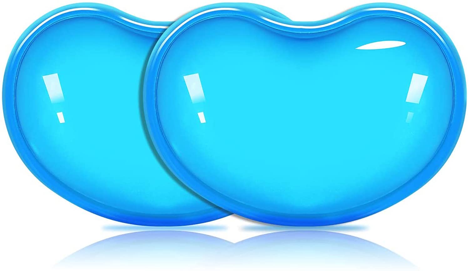 KASTWAVE Mouse Wrist Rest Pad Soft Silicone Gel Mouse Wrist Rest Pad Cool Hand Pillow Cushion, Mouse Wrist Support, Ergonomic, Heart-Shaped Translucence, Blue, 4.3 x 2.7inch, Small Size