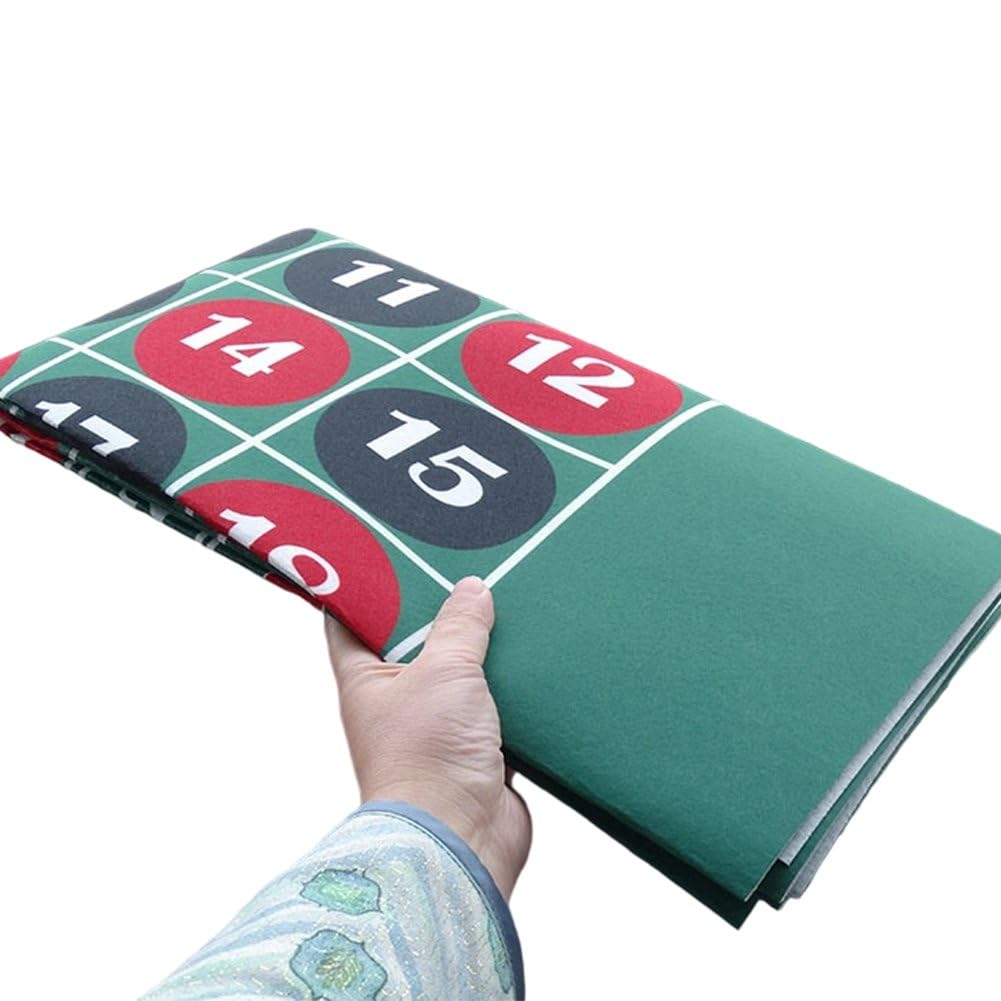 Tapis De Table De Roulette Portable 180x90cm, Tapis De Craps, Kit De Jeu Familial, Tapis De Casino pour Jeux De Roulette.