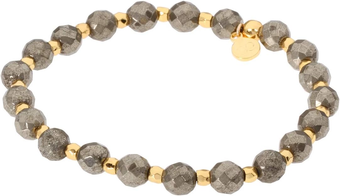 Power Gemstone Elastic Bracelet for Strength, Gold 194-209-30-G