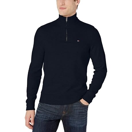 Tommy Hilfiger Men's Long Sleeve Fleece Quarter Zip Pullover