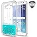 J7 Case,Galaxy J7 Case with HD Screen Protector for Girls Women,LeYi Glitter Shiny Cute Design Moving Quicksand Liquid Clear TPU Protective Phone Case for Samsung Galaxy J7 J700 2015 ZX Turquoise
