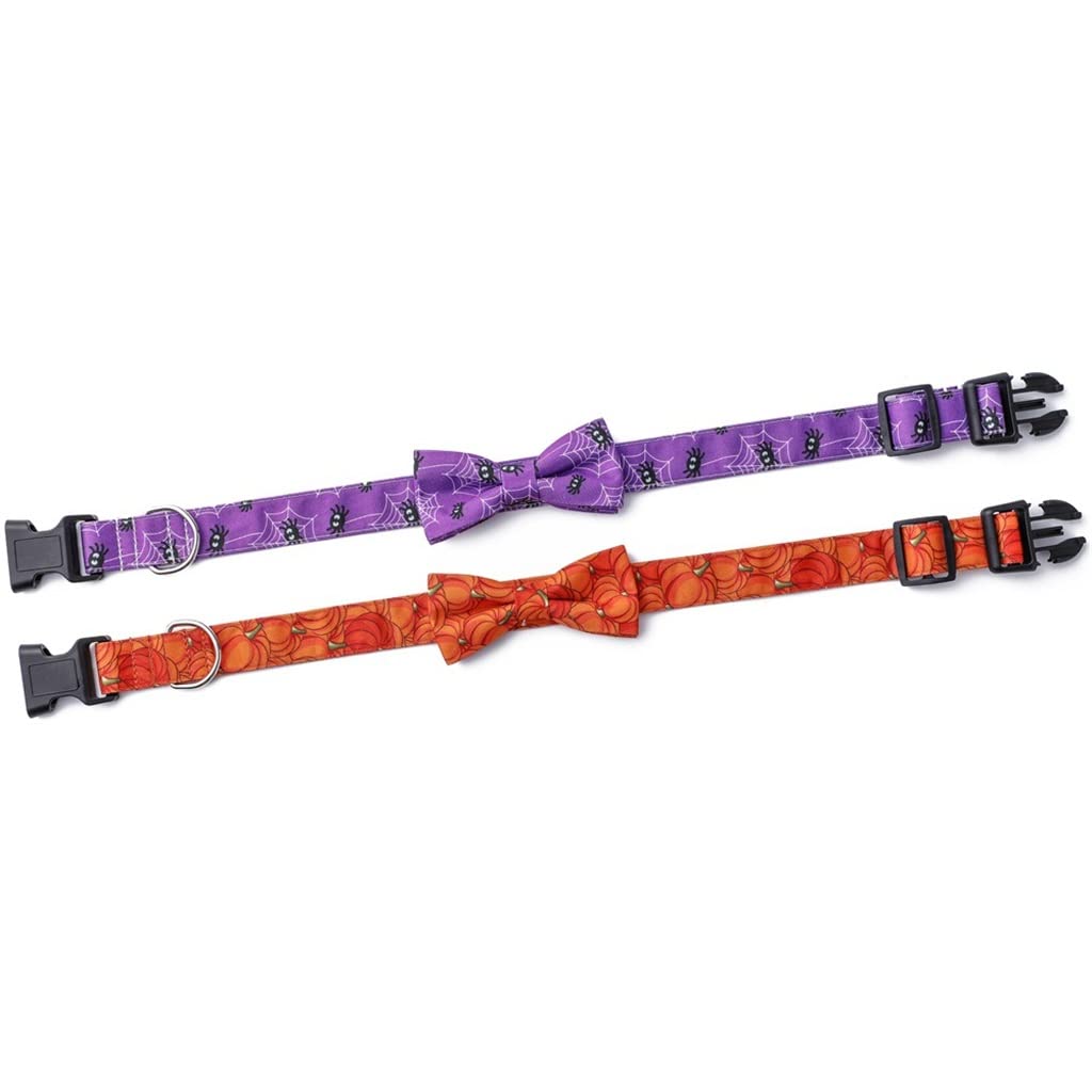Collar de perro para mascotas Halloween con lazo araña calabaza desmontable Adecuado para, Pascua, Día San Valentín, etc